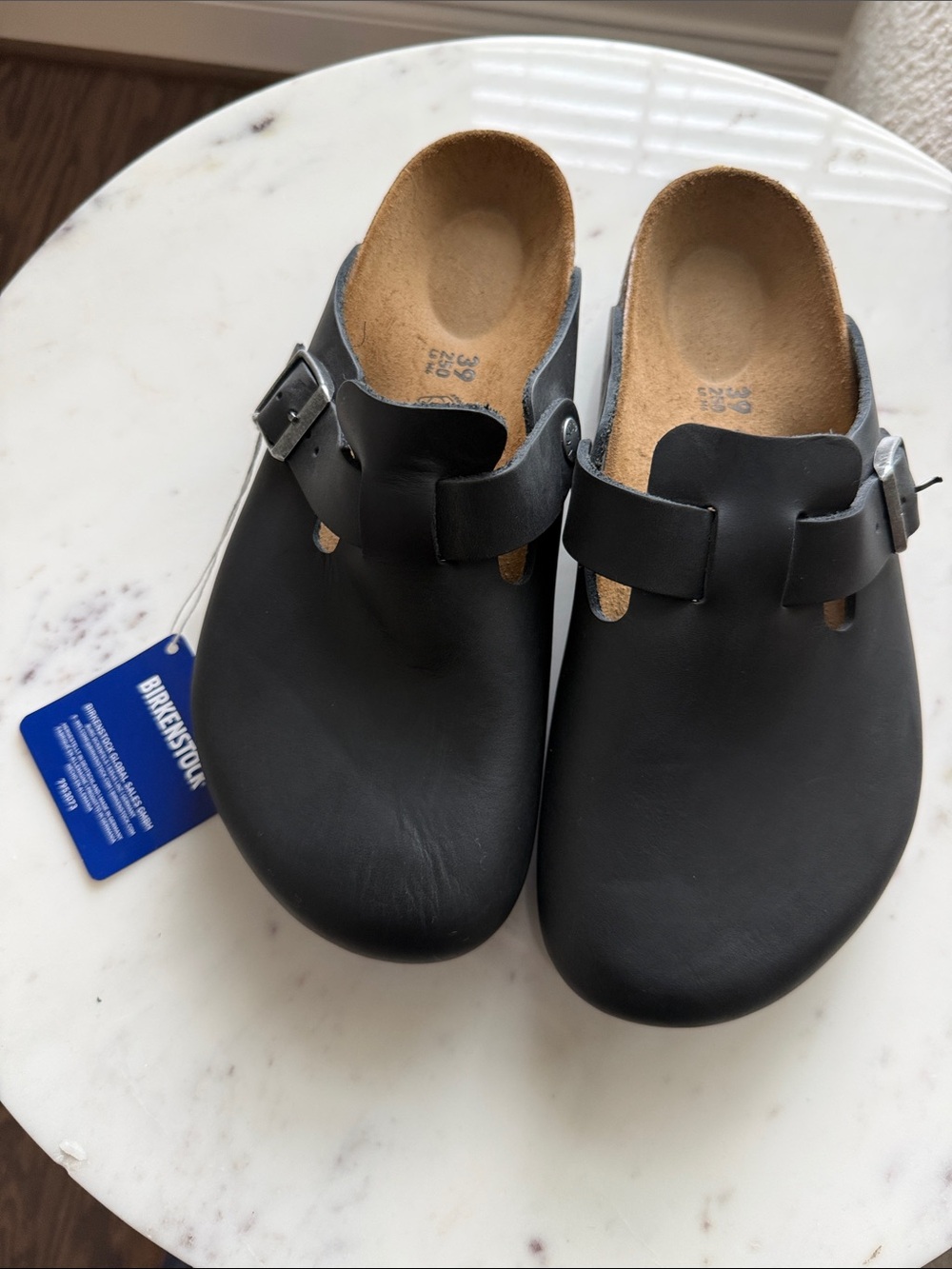 Birkenstock Black Women's Boston Clogs with Buckle